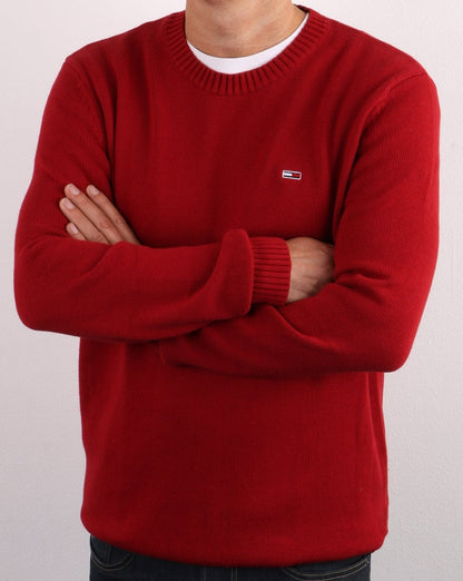 Tommy Jeans Sweatshirt mit Rundhalsausschnitt, Weinrot