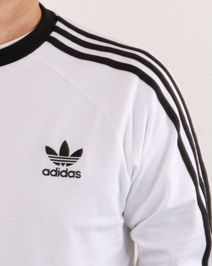 Adidas Originals 3-Streifen Langarm-T-Shirt Weiß/Schwarz