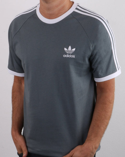 Adidas Originals 3 Stripes T Shirt Slate Grey