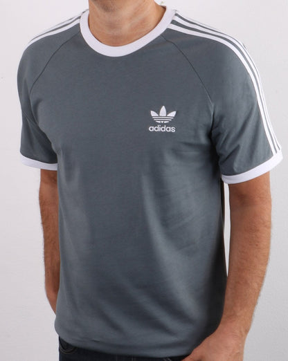 Adidas Originals 3-Streifen-T-Shirt Schiefergrau