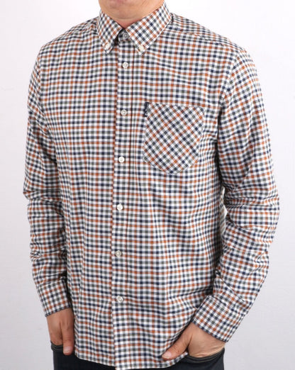 Ben Sherman – Oxford-Karohemd in Goldmetallic