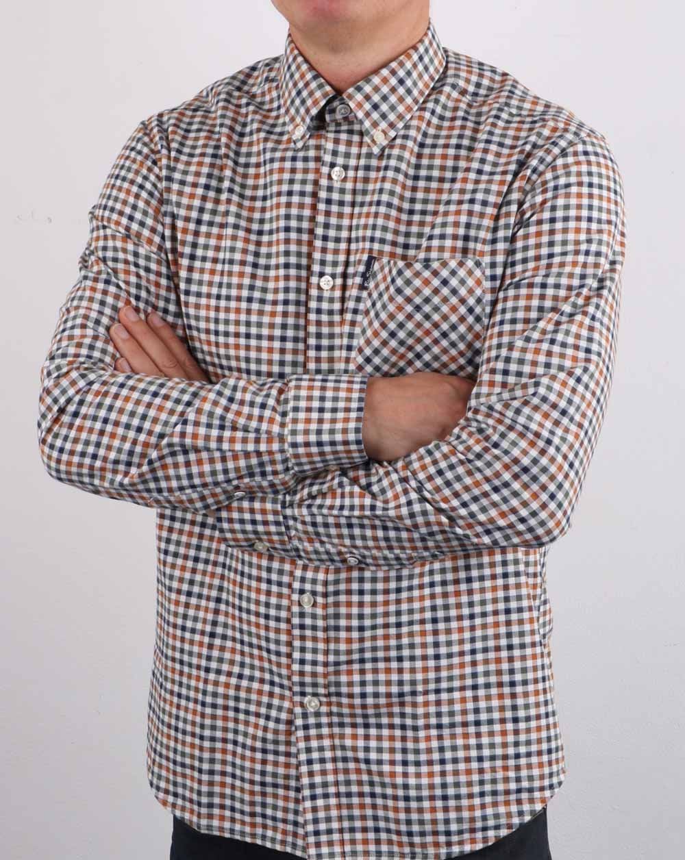 Ben Sherman – Oxford-Karohemd in Goldmetallic