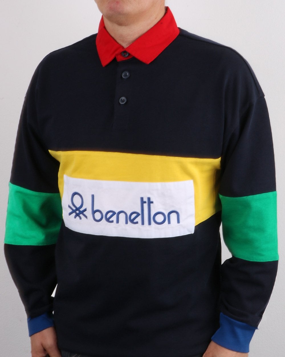 Benetton Rugby-Shirt Marineblau