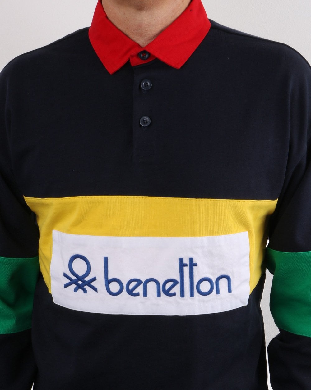 Benetton Rugby-Shirt Marineblau
