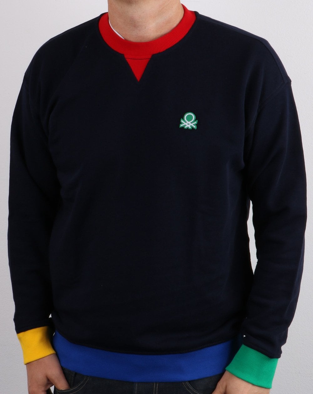 Benetton Contrast Sweatshirt Navy