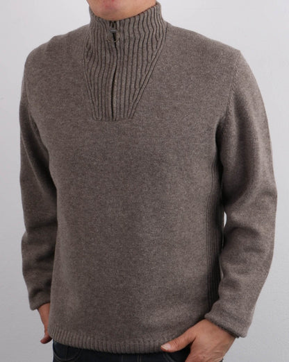 Barbour Lammwolle Half Zip Dark Stone
