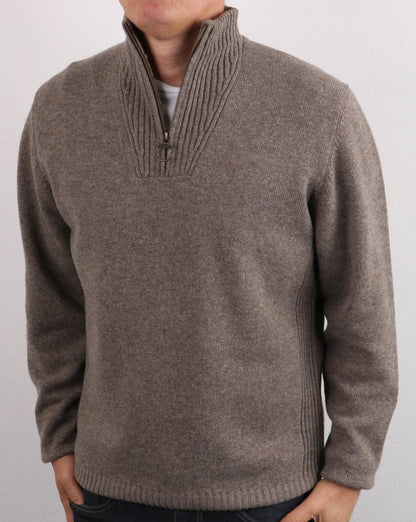 Barbour Lammwolle Half Zip Dark Stone