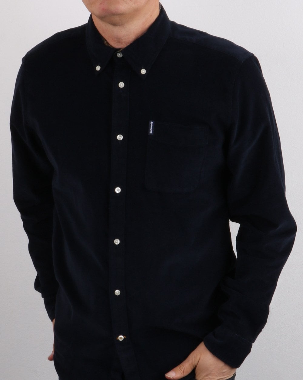 Barbour Cord Tailored Shirt Navy