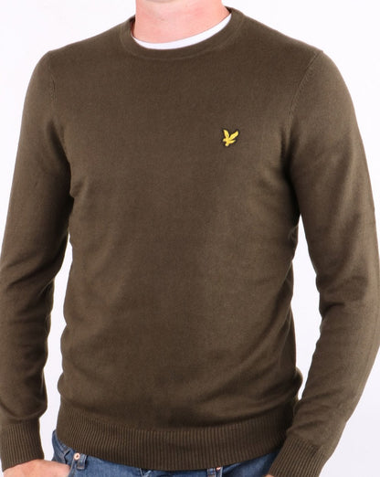 Lyle And Scott – Rundhalspullover aus Merinowolle und Trek-Grün