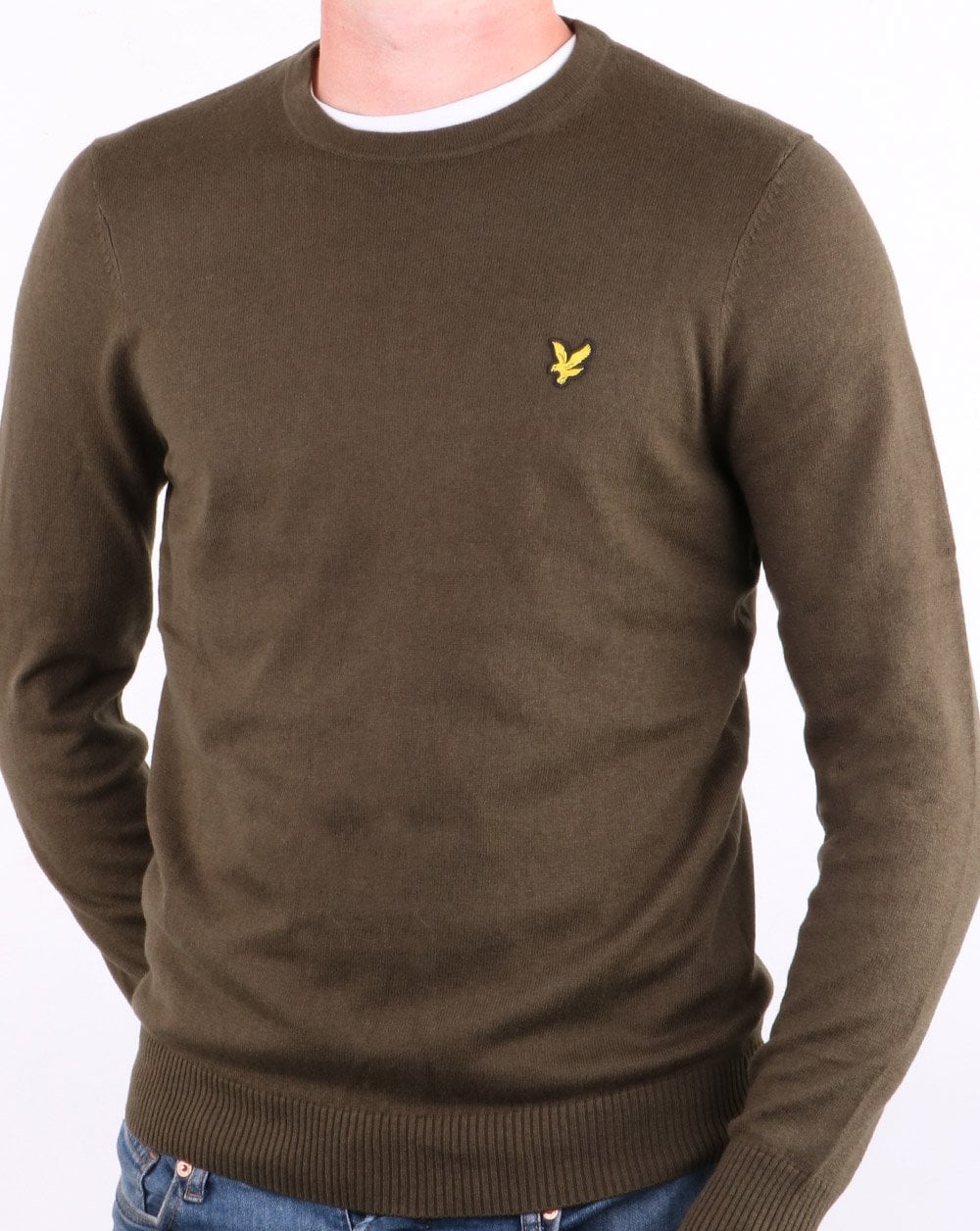 Lyle And Scott – Rundhalspullover aus Merinowolle und Trek-Grün