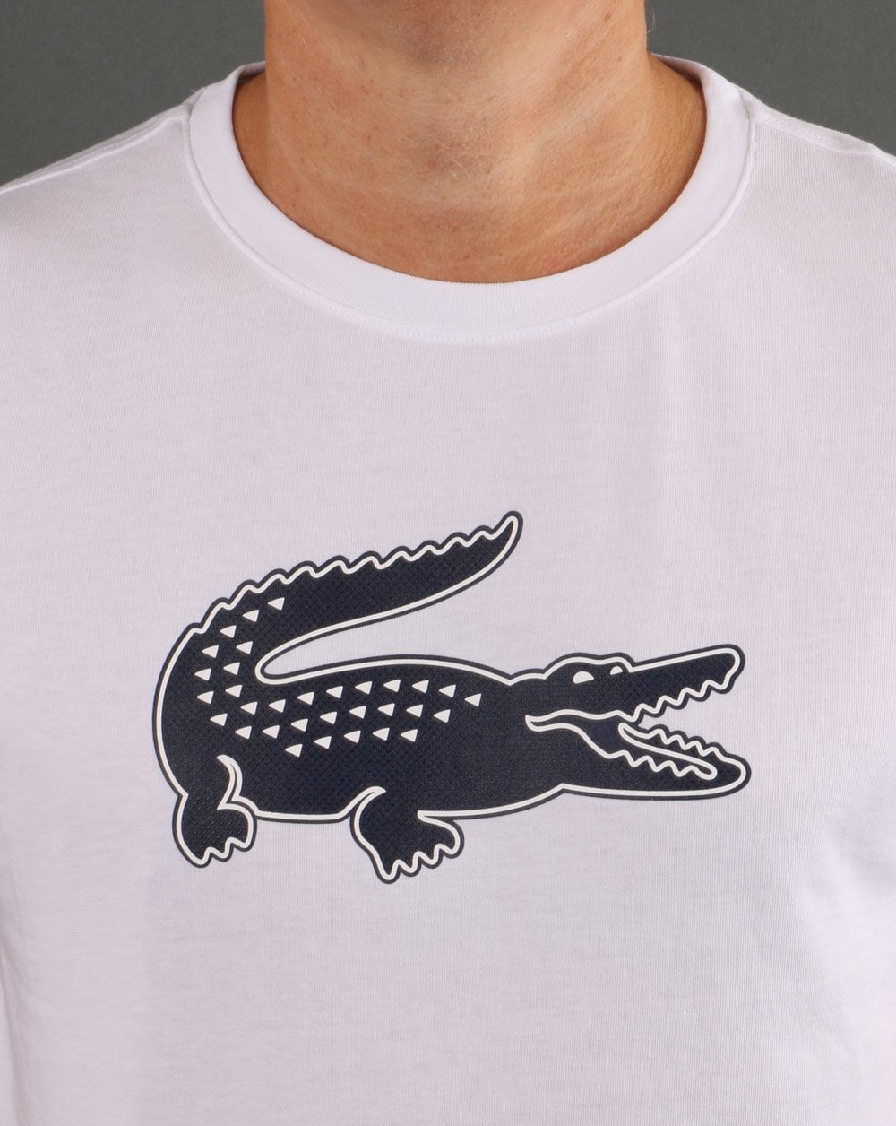 Lacoste Logo T-Shirt Weiß/Marineblau