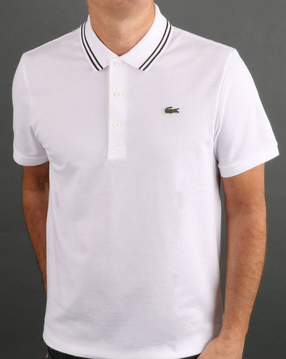 Lacoste Tipped Poloshirt Weiß/Schwarz