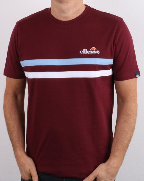 Ellesse Aprisio T Shirt Burgundy/Sky/White