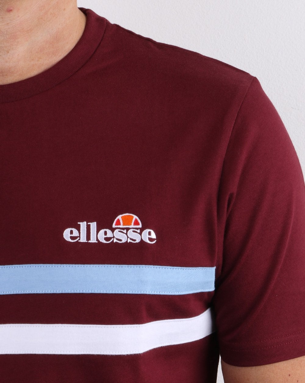 Ellesse Aprisio T-Shirt Burgund/Himmelblau/Weiß