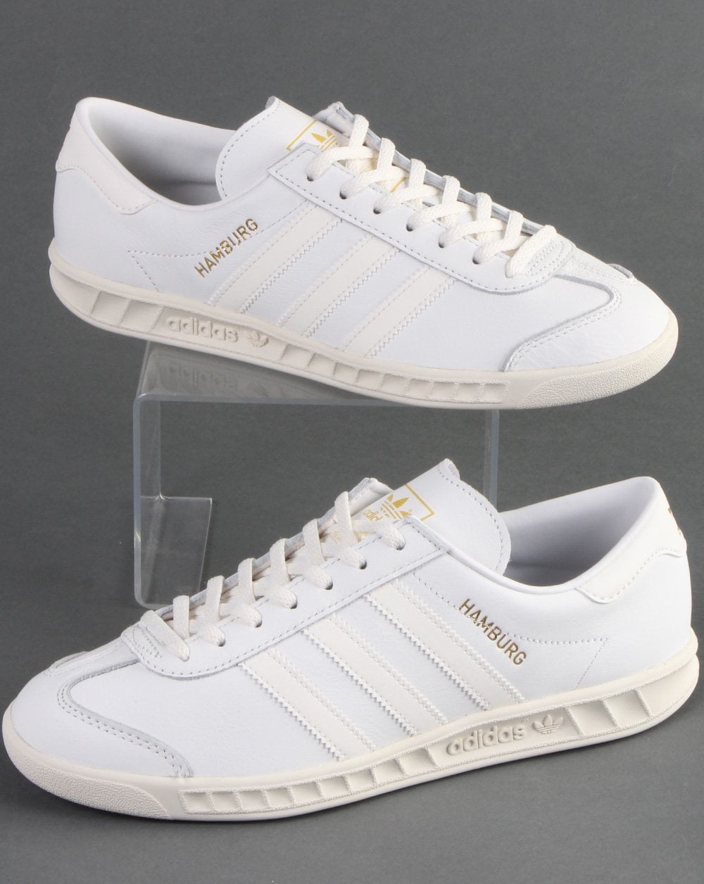 Adidas Hamburg Leder-Sneaker Vintage Weiß