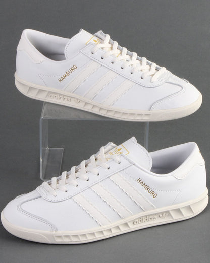 Adidas Hamburg Leder-Sneaker Vintage Weiß