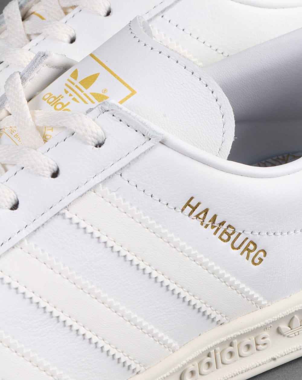 Adidas Hamburg Leather Trainers Vintage White