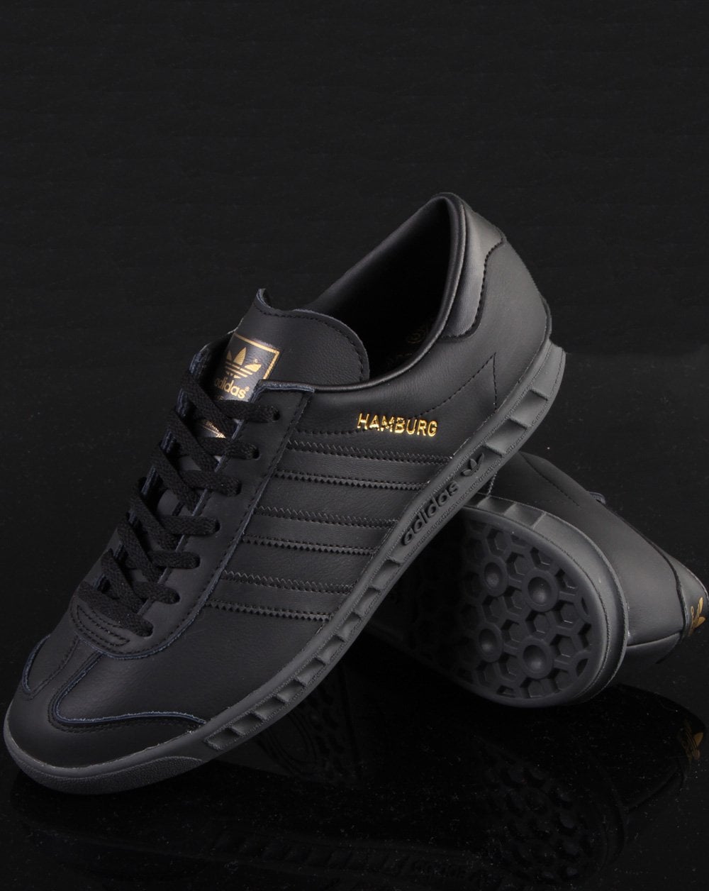 Adidas Hamburg Leder-Sneaker Schwarz