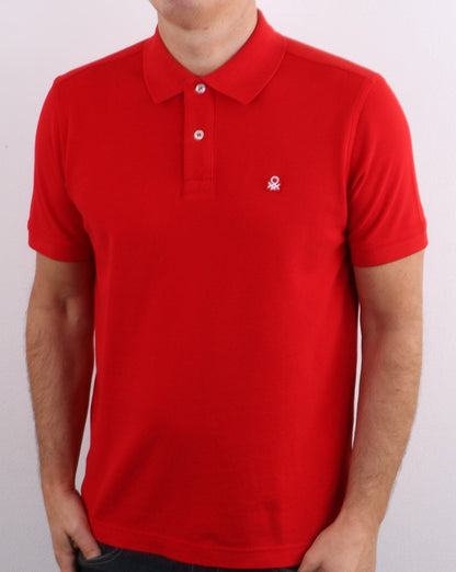 Benetton Maglia Poloshirt Rot