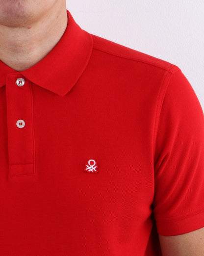 Benetton Maglia Poloshirt Rot