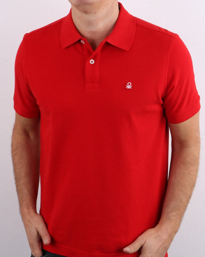 Benetton Maglia Poloshirt Rot