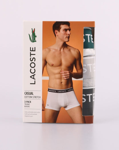 Lacoste – Dreierpack Boxershorts Schwarz/Weiß/Silber