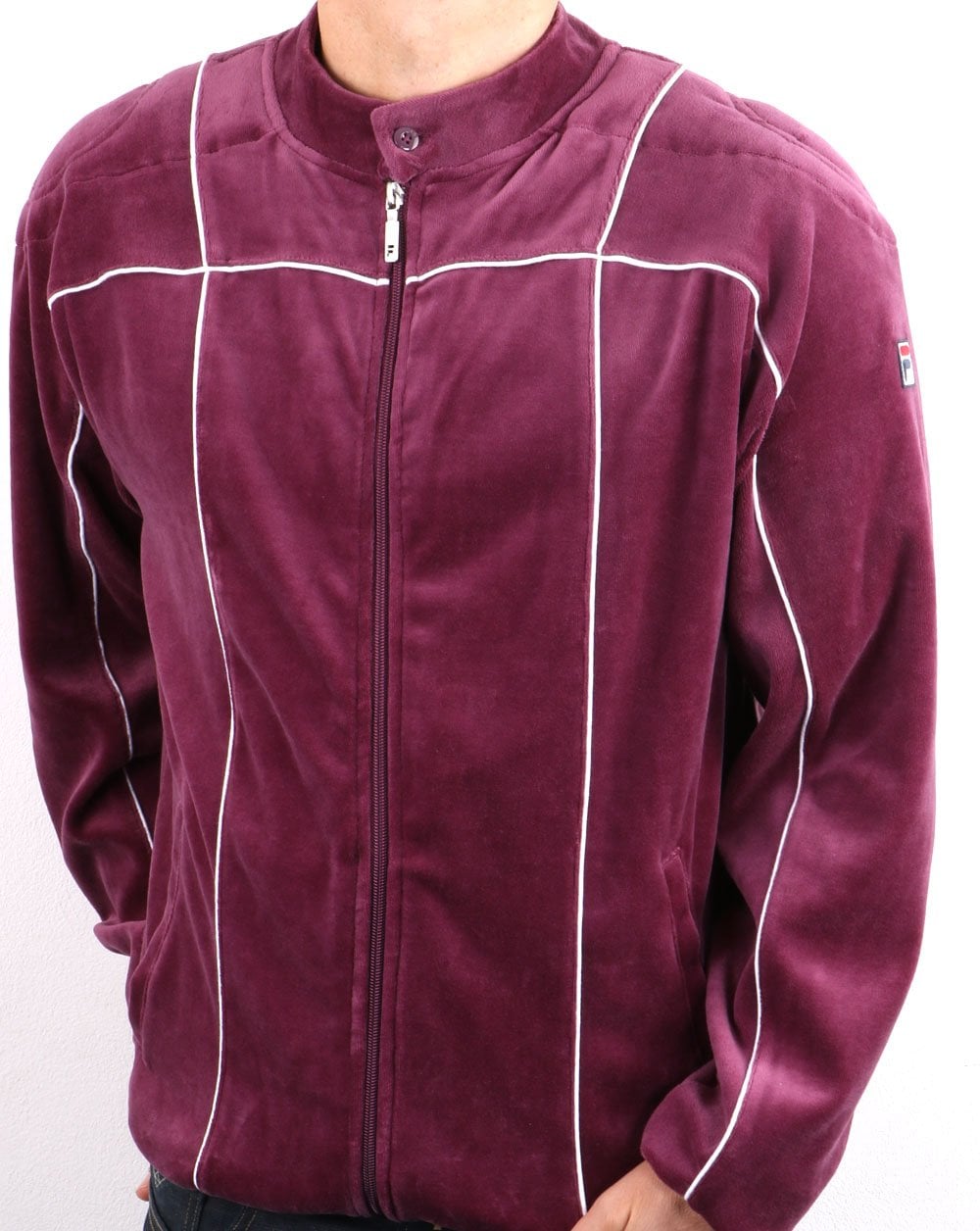 Fila Vintage Terrinda Velours-Trainingsjacke in Zartrosa