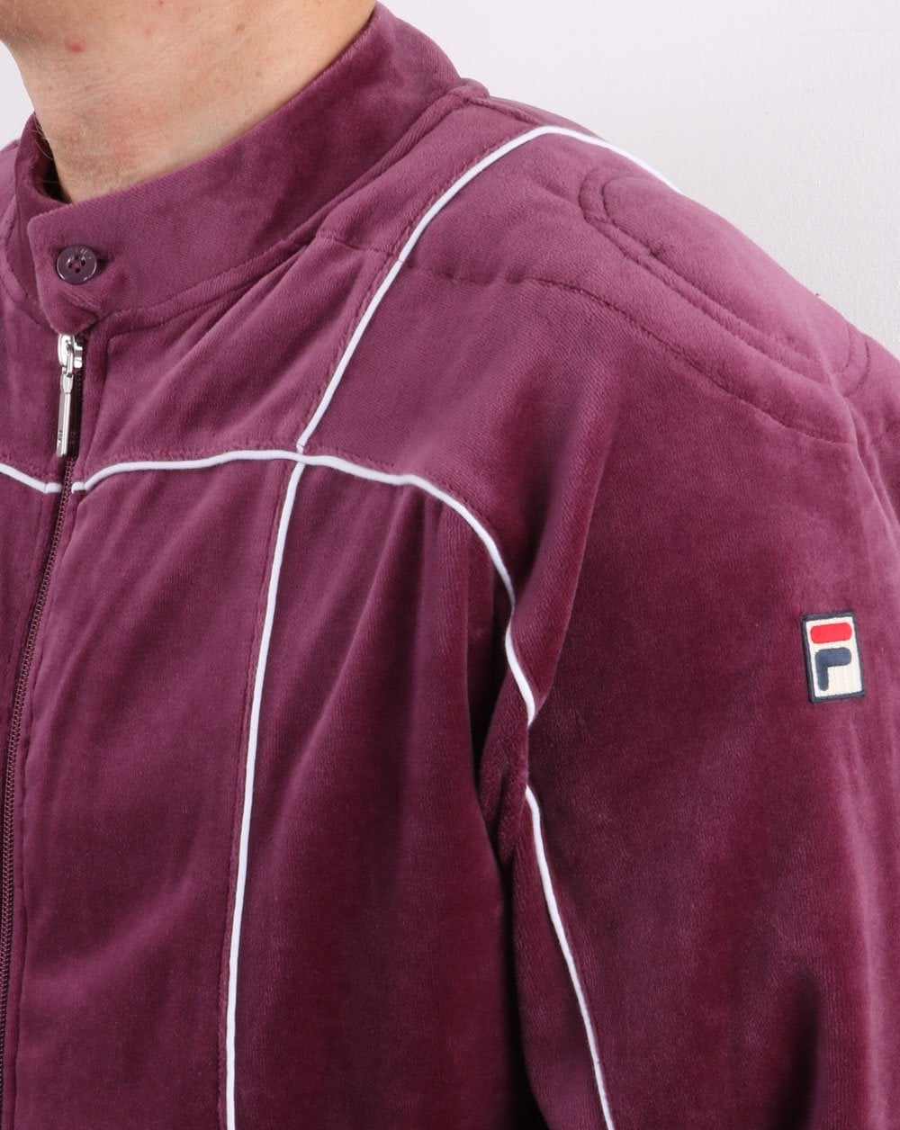 Fila Vintage Terrinda Velours-Trainingsjacke in Zartrosa