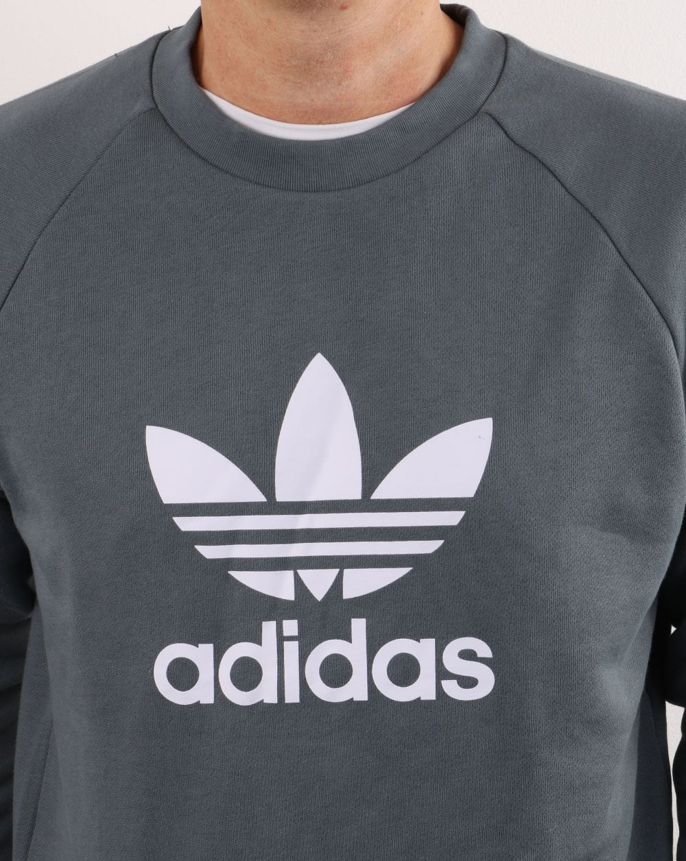 Adidas Originals Trefoil Crew Sweatshirt Schiefergrau