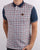 Trojan Check Panel Polo Shirt Navy