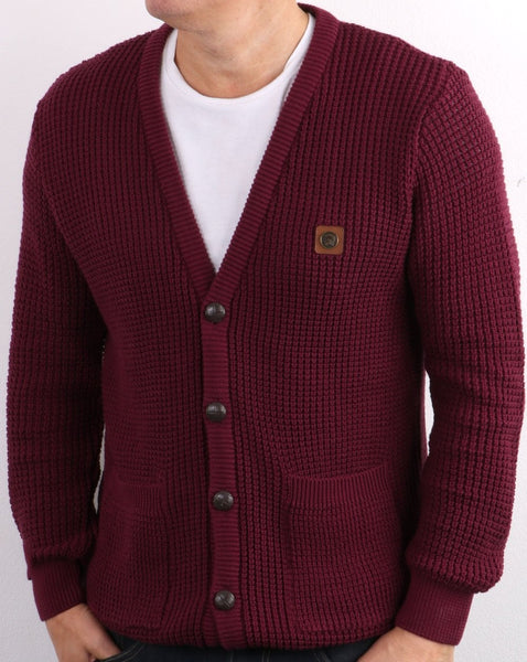 Trojan Waffle Cardigan Port