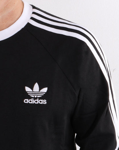 Adidas Originals 3-Streifen Langarm-T-Shirt Schwarz/Weiß