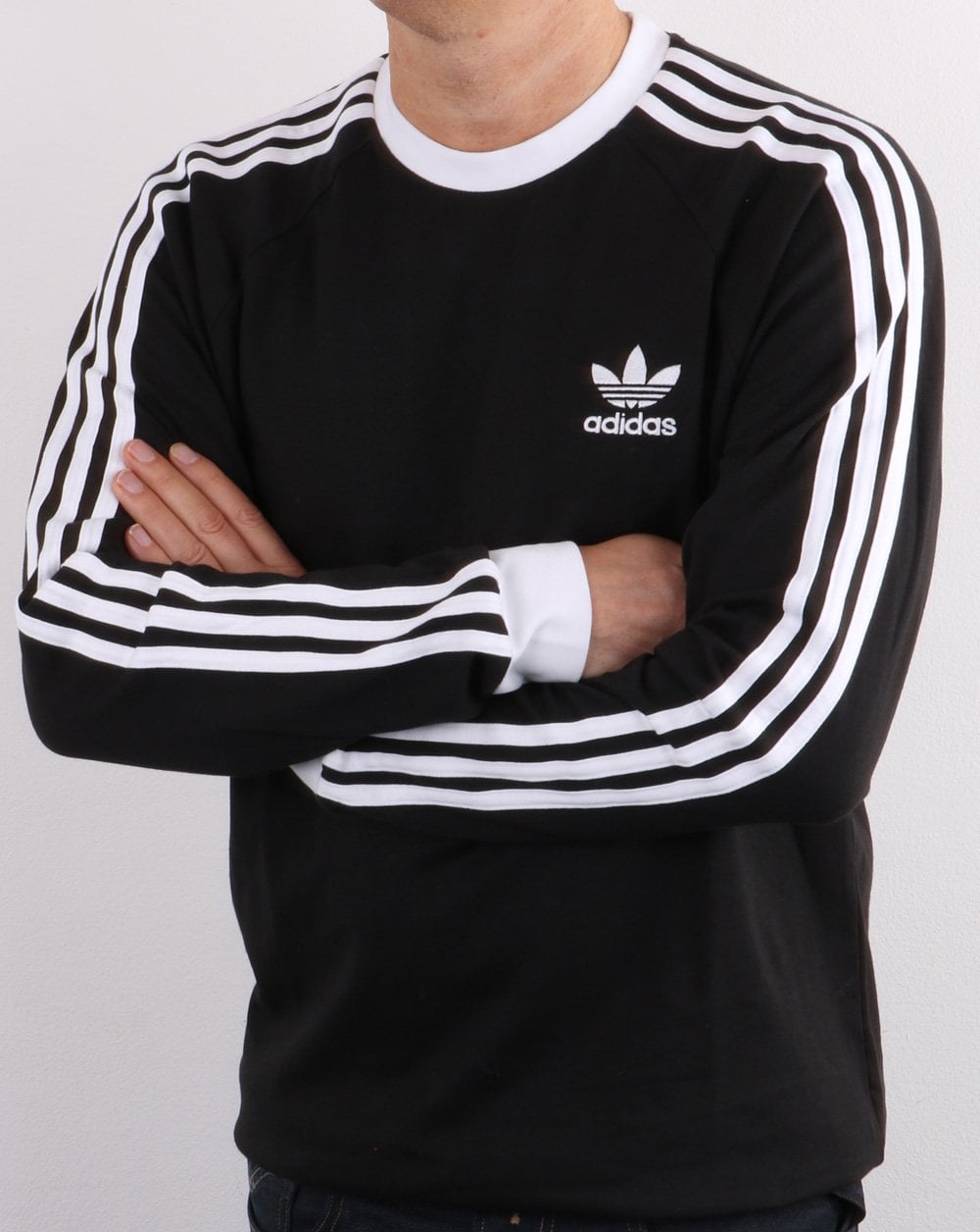Adidas Originals 3 Stripes Ls T Shirt Black/white