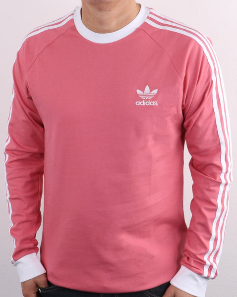Adidas Originals 3 Stripes Ls T Shirt Dusky Pink