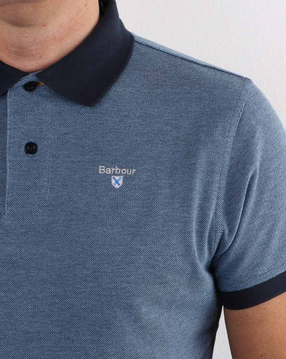 Barbour Poloshirt mit Kontrastkragen, Marineblau