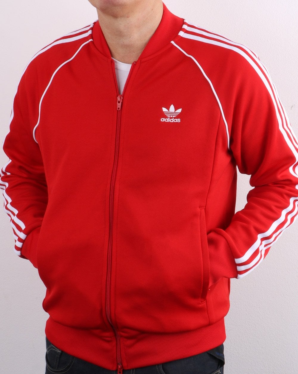 Adidas Originals Superstar Track Top Scarlet Red/White