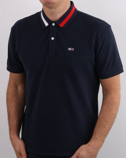 Tommy Hilfiger Poloshirt mit Flaggenkragen, Twilight Navy