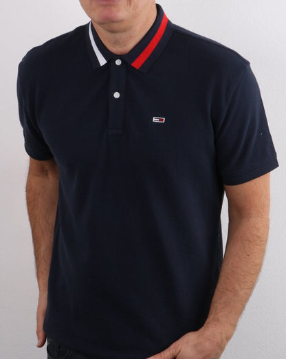 Tommy Hilfiger Poloshirt mit Flaggenkragen, Twilight Navy