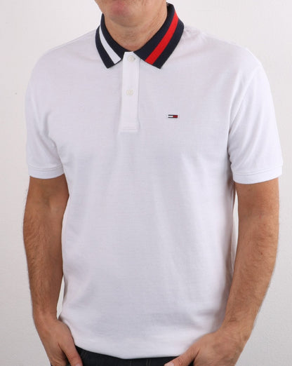 Tommy Hilfiger Poloshirt mit Flaggenkragen in Weiß