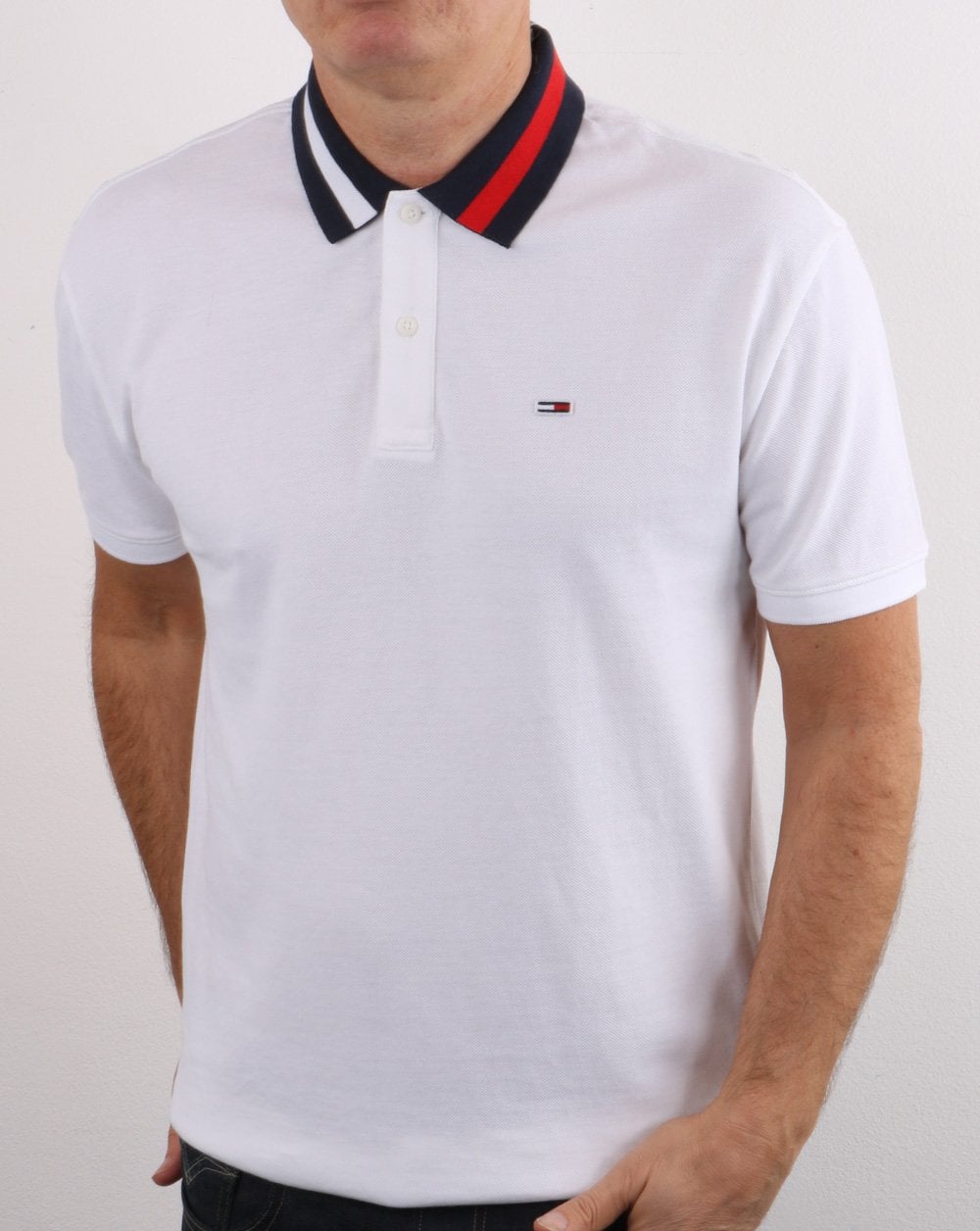 Tommy Hilfiger Poloshirt mit Flaggenkragen in Weiß