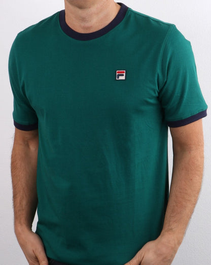 Fila Vintage Marconi T-Shirt Grün/Marineblau