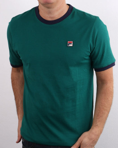 Fila Vintage Marconi T-Shirt Grün/Marineblau