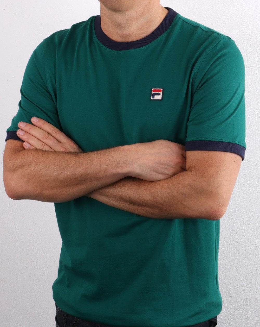 Fila Vintage Marconi T-Shirt Grün/Marineblau
