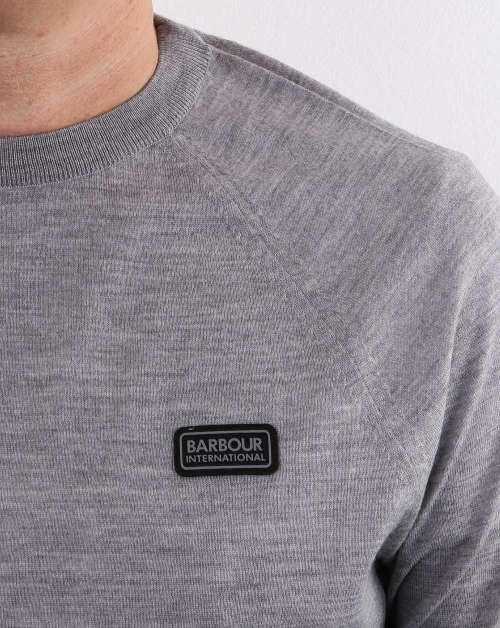 Barbour International Absorb Merino Strick Anthrazit Meliert