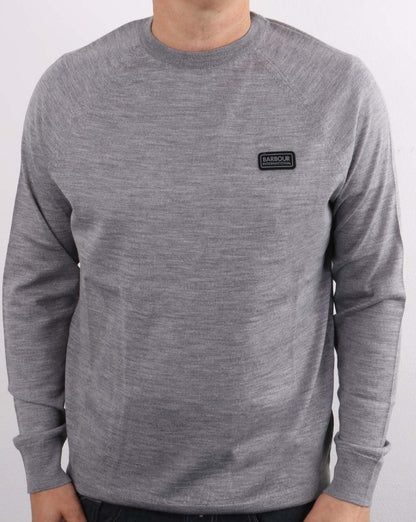 Barbour International Absorb Merino Strick Anthrazit Meliert