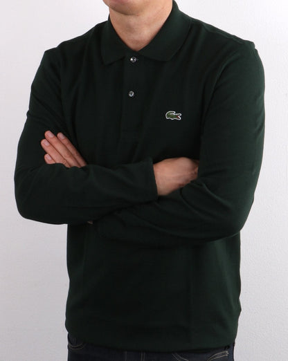 Lacoste Langarm-Poloshirt Dunkelgrün