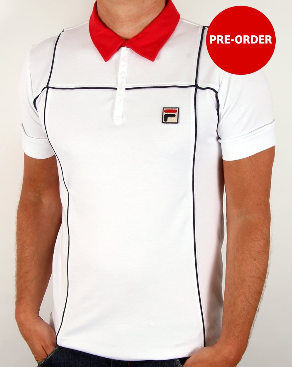 Fila Vintage Terrinda Poloshirt Weiß/Rot