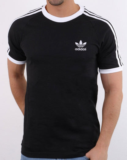 Adidas Originals 3-Streifen-T-Shirt Schwarz