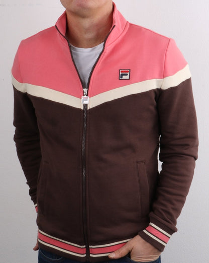 Fila Vintage Flint Track Top Braun/Dunkelrosa/Creme