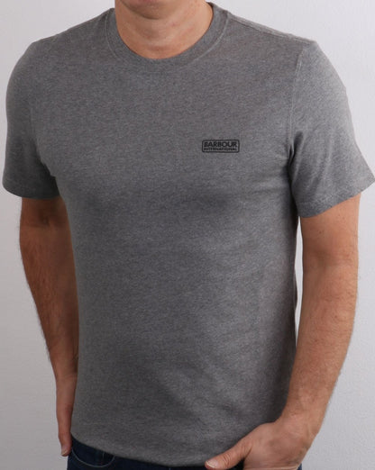 Barbour International – T-Shirt mit kleinem Logo in Grau